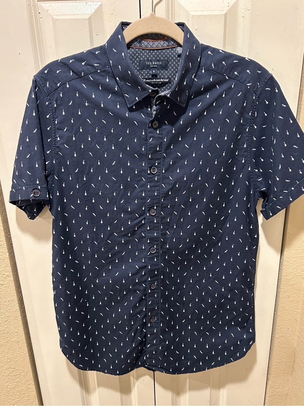 Ted Baker Polo Shirt Men’s Musical Novelty Print , size 3/M